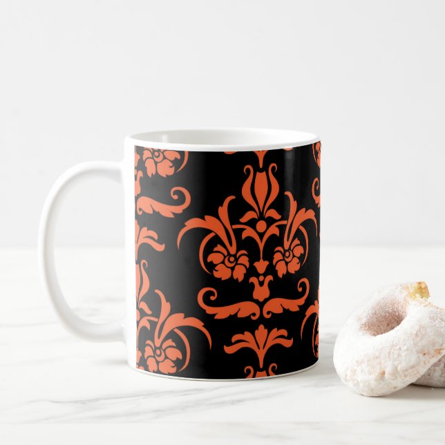 Halloween Damask 01 Tasse (Mit Donut)