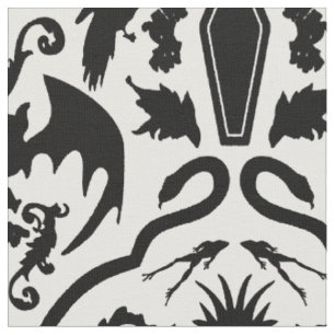 Halloween-Damask Stoff