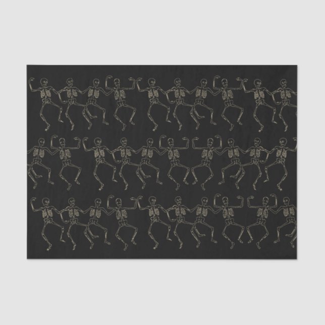 Halloween Dancing Skeleton Pattern Seidenpapier (Vorderseite)