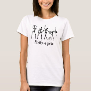 Halloween Dancing Skeleton Pose Funny T-Shirt