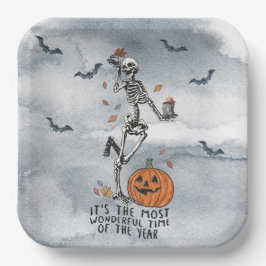 Halloween Dancing Skeletts Party Pappteller