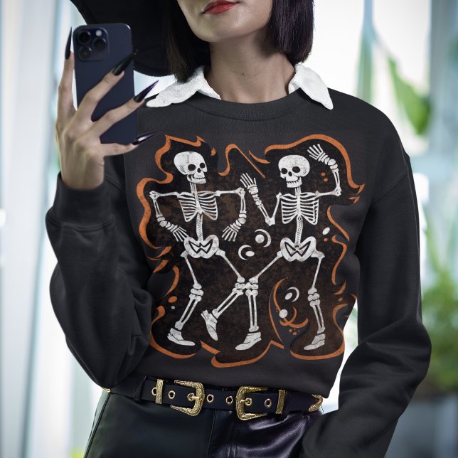 Halloween Dancing Skeletts Party Sweatshirt (Von Creator hochgeladen)