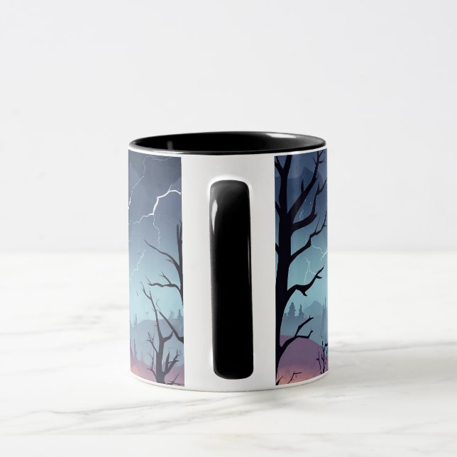 Halloween Dark Castle Personalisierung Tasse (Griff)