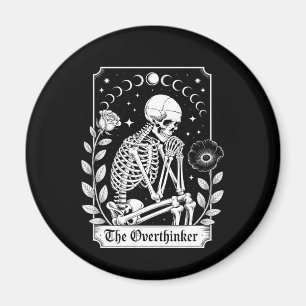 Halloween Dark Gothic Skeleton Overthinker Magnet