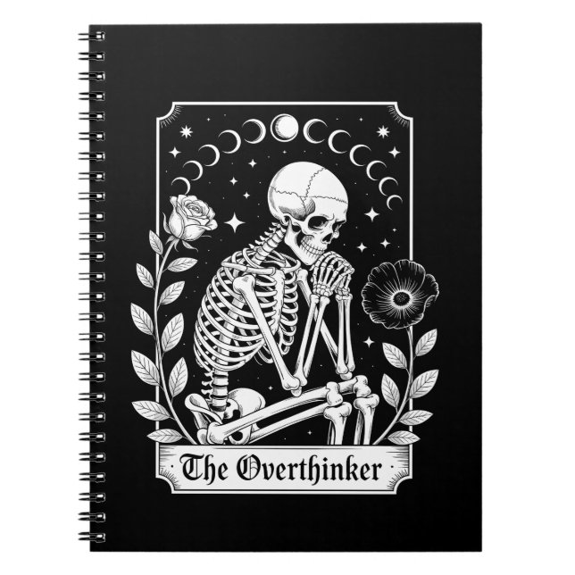 Halloween Dark Gothic Skeleton Overthinker Notizblock (Vorderseite)