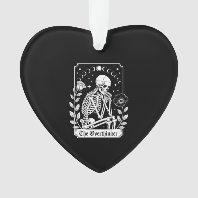 Halloween Dark Gothic Skeleton Overthinker Ornament (Vorderseite)