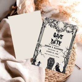 Halloween Dark Moody Gothic Wedding Save the Date