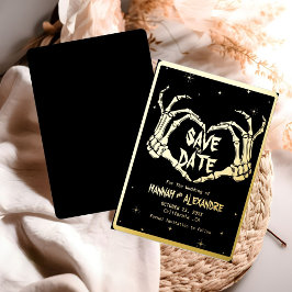 Halloween Dark Moody Gothic Wedding Save the Date Folieneinladung