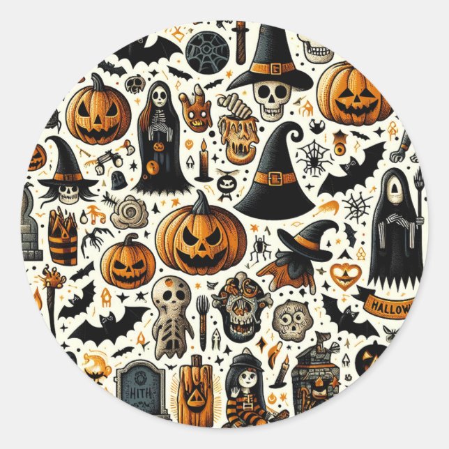 Halloween Day ist ein Lernbüro Runder Aufkleber (Vorderseite)