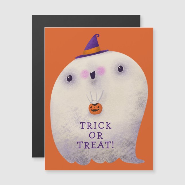 Halloween Decke Trick oder Treat Niedlich Spooky G Magnetkarte (Vorne/Hinten)