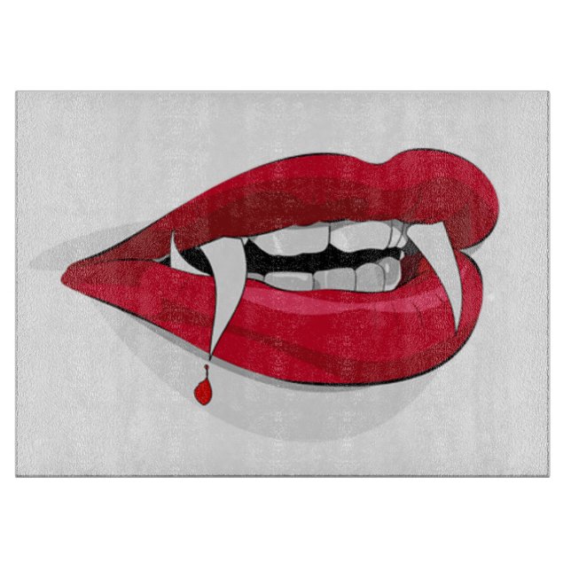 Halloween Decorative Glass Cutting Board/Zähne Schneidebrett (Vorderseite)