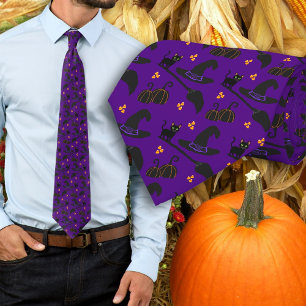 Halloween Deep Lila Gemusterte Krawatte