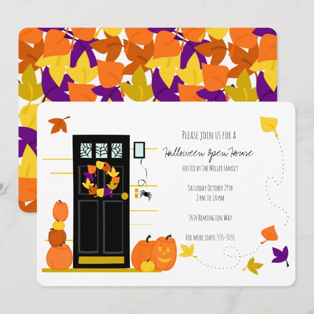 Halloween-Dekor Einladung (Vorne/Hinten)