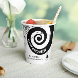 Halloween Dekoration | Schwarz-Weiß-Papercup Pap Pappbecher