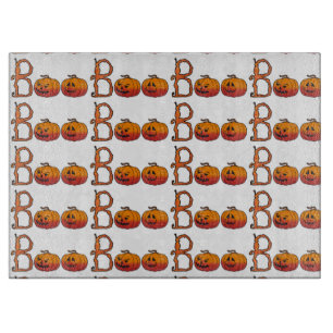 Halloween-Dekoratives Glas-Schneidbrett/Kürbisse Schneidebrett