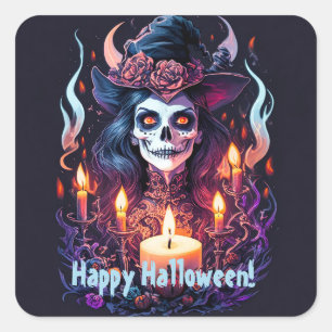 Halloween Deligh Happy Halloween Quadratischer Aufkleber