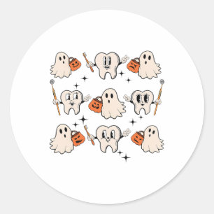 Halloween Dentalhygienist Teeth Ghost Pum Runder Aufkleber