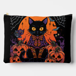Halloween,Der Kürbisfeld Streuner ,Schwarze Katze Zubehörtasche