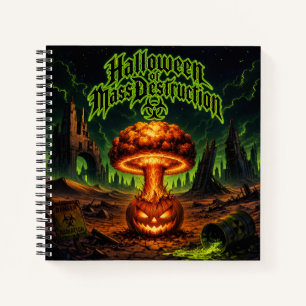 Halloween der Massenvernichtung Radioaktiver Kürbi Notizbuch