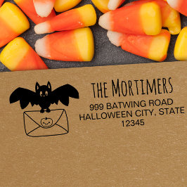 Halloween der niedlichen Bat Delivering Mail Famil Permastempel