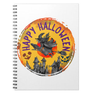 Halloween-Design Frohes Halloween Hexe Notizblock