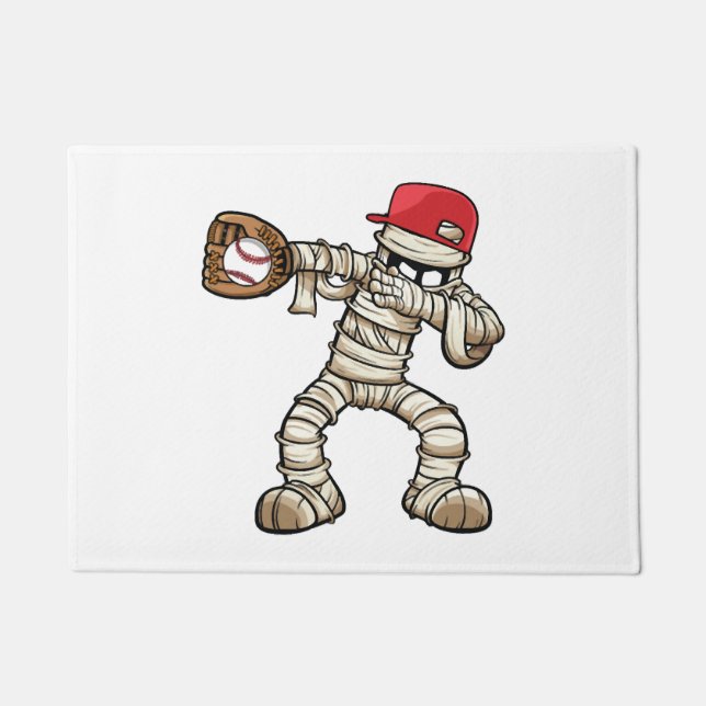 Halloween Design für Baseballliebhaber Fußmatte (Vorderseite)