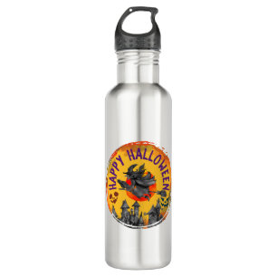 Halloween Design Happy Halloween Hexe Edelstahlflasche