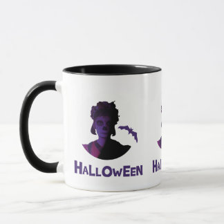 Halloween-Design mexikanischer Mädchen und Flederm Tasse