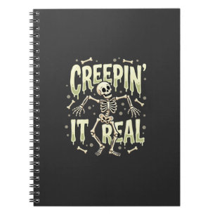 Halloween-Design mit tanzendem Skelett 'Creepin It Notizblock