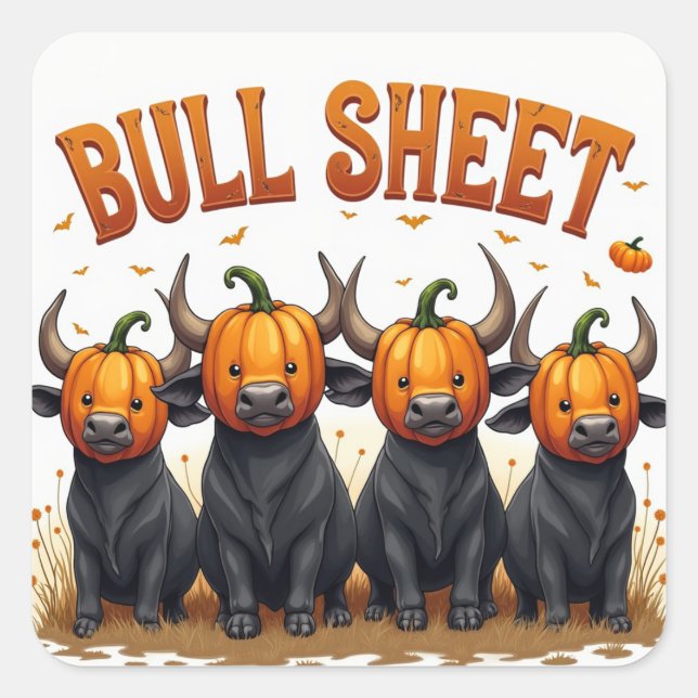 HALLOWEEN-DESIGN QUADRATISCHER AUFKLEBER (Vorderseite)