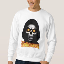 Halloween design: Scary skull with glowing eyes