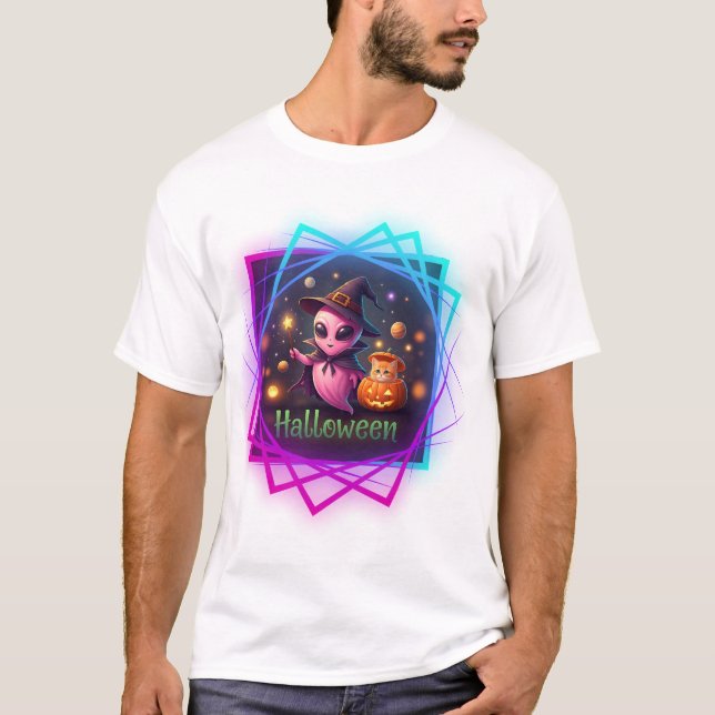 Halloween design with ghosts T-Shirt (Vorderseite)