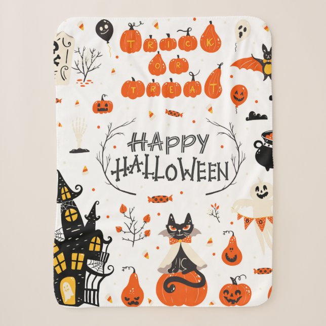 Halloween Designelemente. Halloween-Cliparts mit Sherpadecke (Vorderseite)