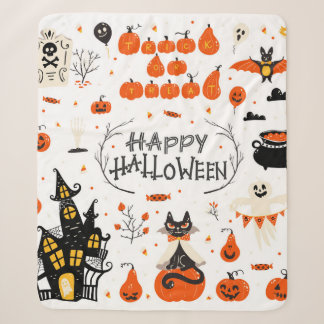 Halloween Designelemente. Halloween-Cliparts mit Sherpadecke
