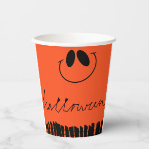 Halloween-Designs in Orange Pappbecher