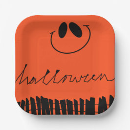 Halloween-Designs in Orange Pappteller