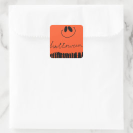 Halloween-Designs in Orange Quadratischer Aufkleber