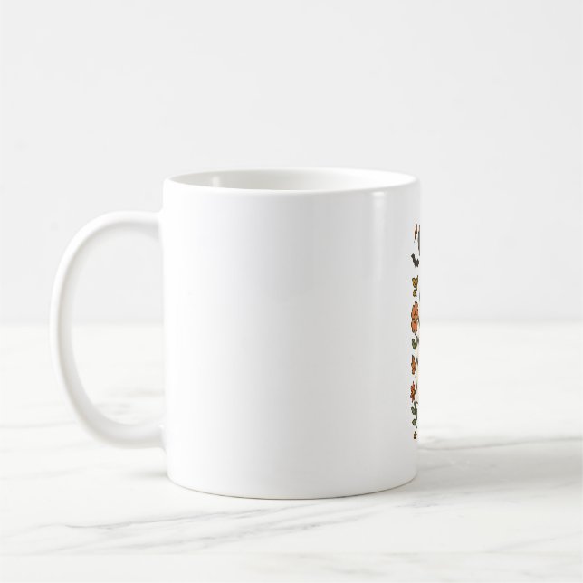 Halloween Deutsche Dogge Blumen Kaffeetasse (Links)