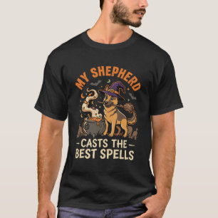Halloween Deutscher Schäferhund Hexen Nacht T-Shirt
