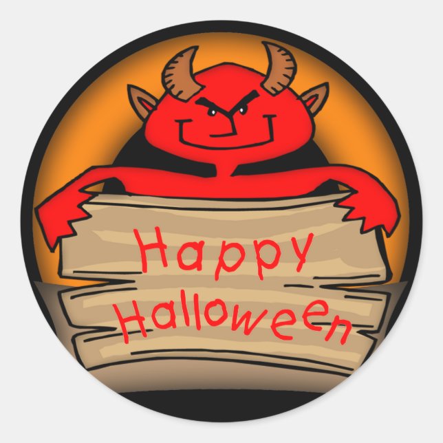 Halloween Devil Round Stickers (Vorderseite)