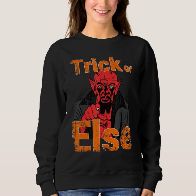 Halloween Devil Trick oder behandeln Beängstigende Sweatshirt (Vorderseite)