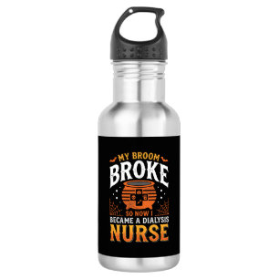 Halloween-Dialyse-Krankenschwester Besen brach Des Edelstahlflasche