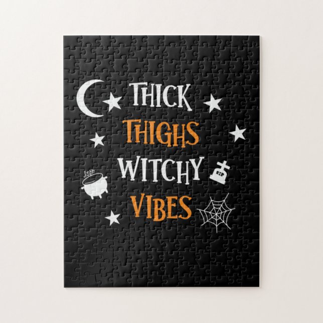 Halloween dicker Oberschenkel Hexe Vibes Geburtsta (Vertikal)