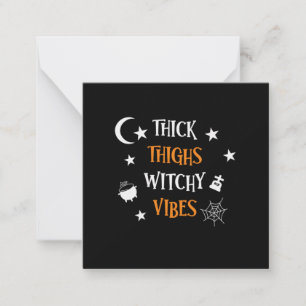 Halloween dicker Oberschenkel Hexe Vibes Geburtsta Mitteilungskarte