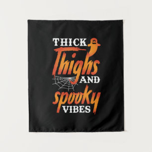 Halloween dicker Oberschenkel und Spooky Vibes Wandteppich