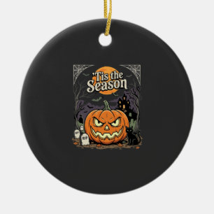 Halloween Die Saison Kürbis Katzen Design_1 Keramik Ornament
