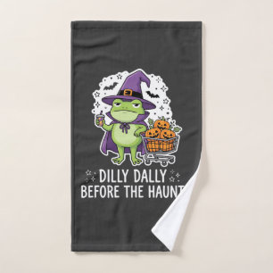 Halloween Dilly Dally Frosch Hexe Kürbis Karren Handtuch