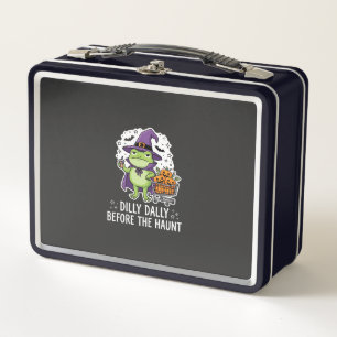 Halloween Dilly Dally Frosch Hexe Kürbis Karren Metall Brotdose