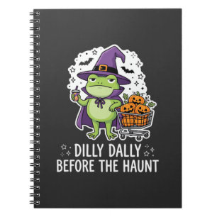 Halloween Dilly Dally Frosch Hexe Kürbis Karren Notizblock