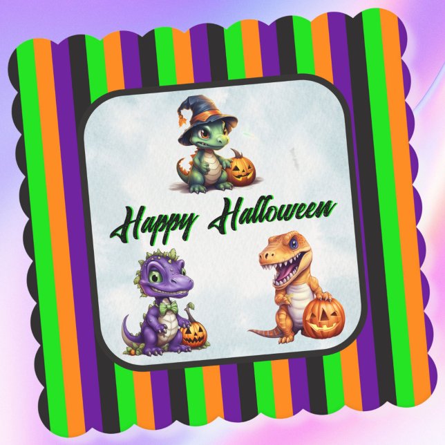 Halloween Dinosaur Dino-Mash-Party Untersetzer (Dinosaur Halloween Drink Coaster)